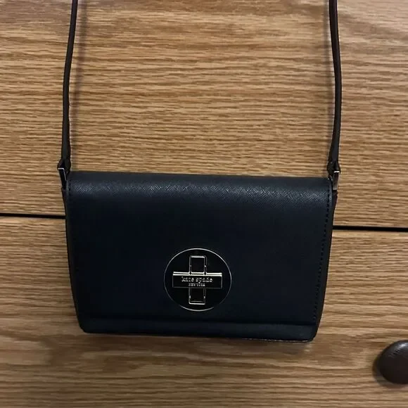 Kate Spade Black Crossbody Bag with Silver Logo - Picture 2 of 6